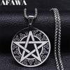 Witchcraft Pentagram Trinity Knot Symbol Necklace Stainless Steel Women/Men Wicca Necklaces Jewelry nudo de bruja amuleto N7753