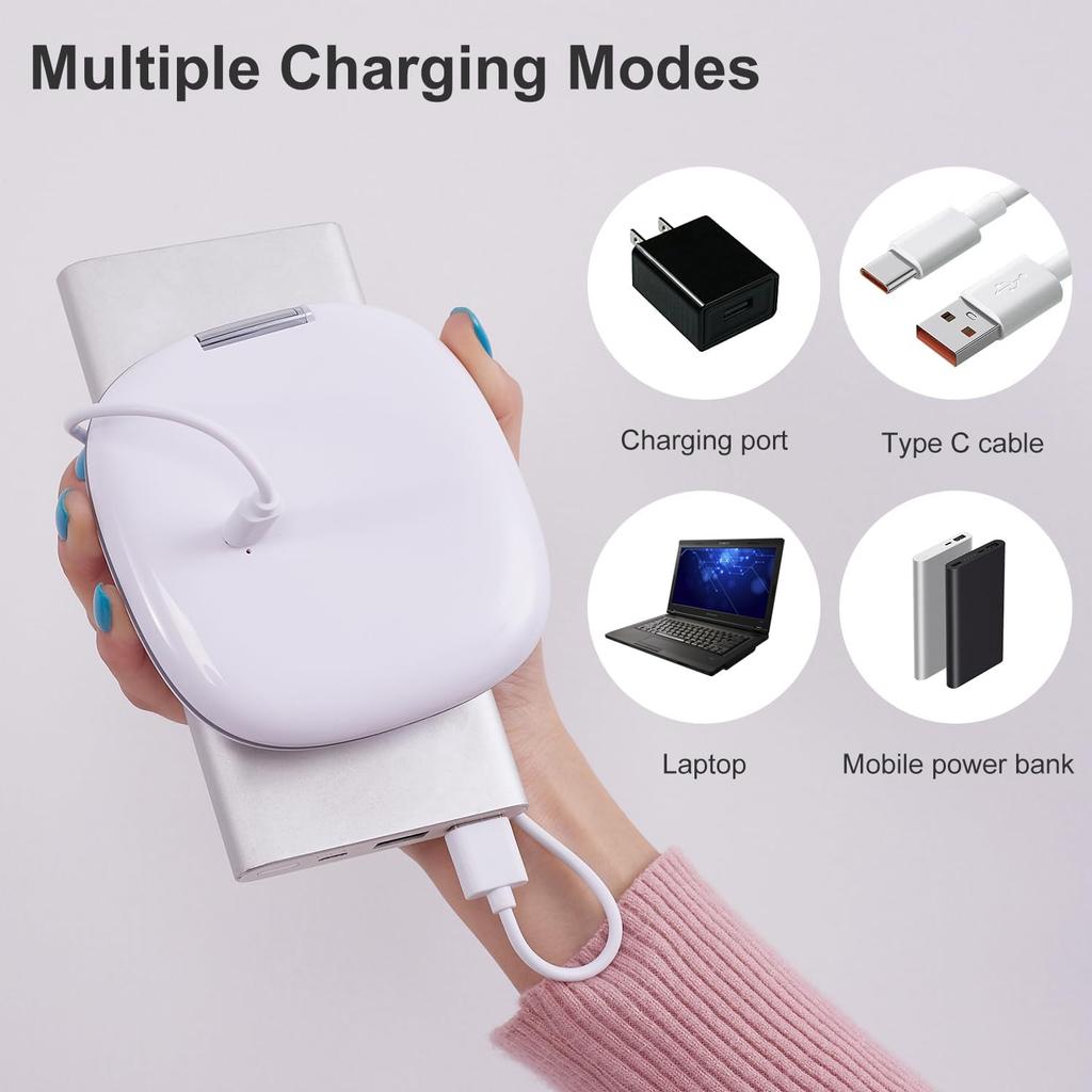 Specchio per Trucco da Viaggio LED Compatto Ingrandente 1X/10X Piccolo da Mano Tascabile Dimmerabile a 2 Lati Ricaricabile USB Touch Screen Portatile