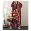 Summer Cotton and Linen Printed Loose and Simple Long Skirt for Women