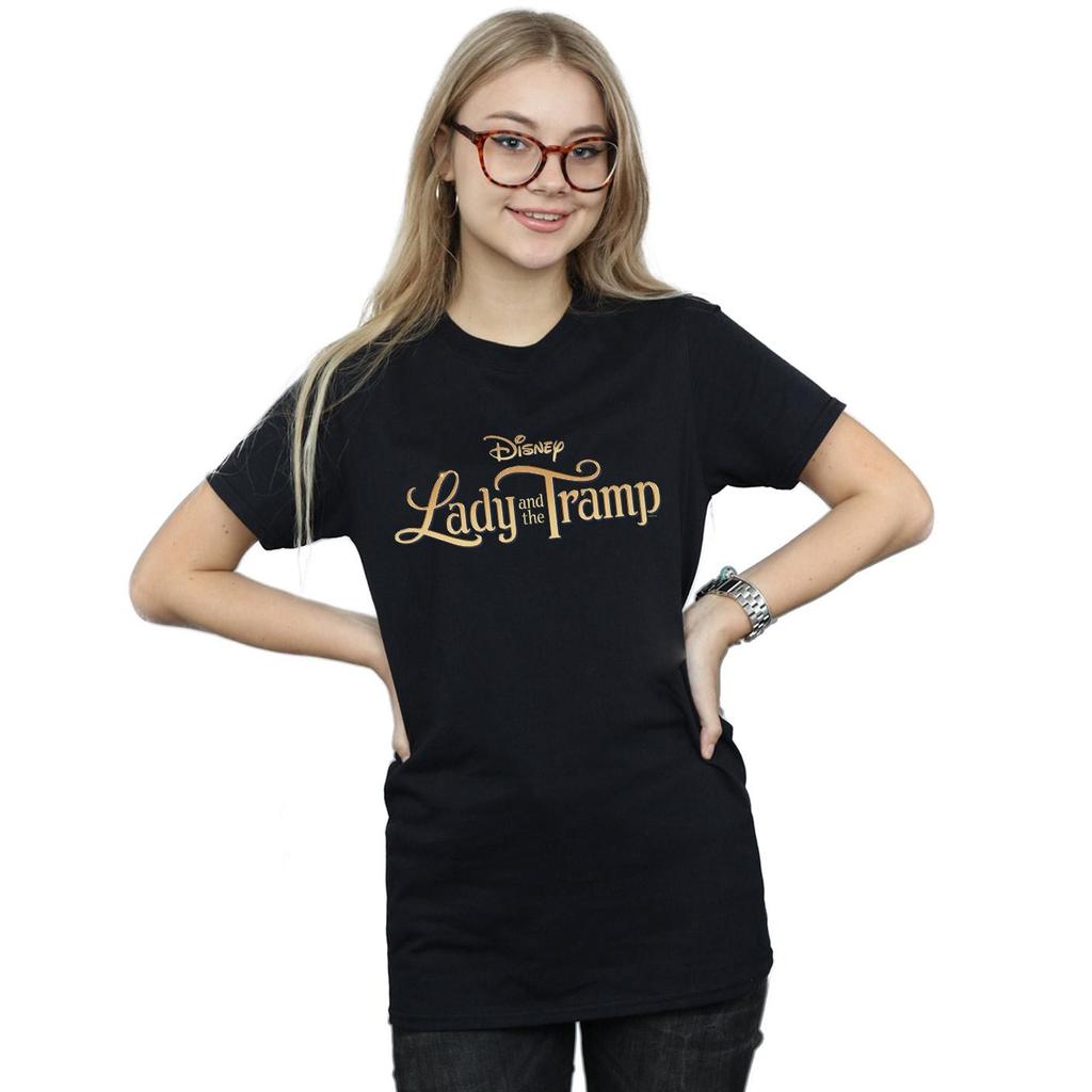 Disney Womens/Ladies Lady And The Tramp Classic Logo Cotton Boyfriend T-Shirt