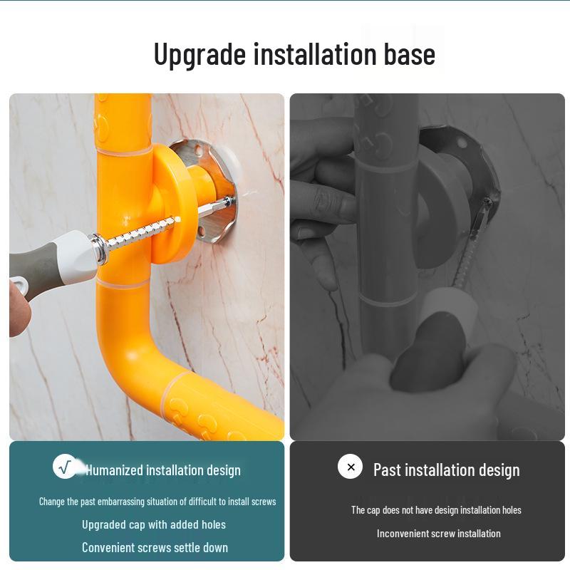 L-Shaped Non-Slip Bathroom Grab Bar for Elderly & Disabled Users