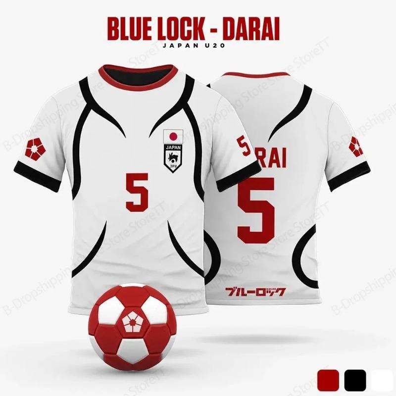 Men's Jersey Japanese Blue Lock Anime Cosplay 3d Print Tshirt Men Women Fashion T shirt O-neck Short Sleeve Tops Tees
