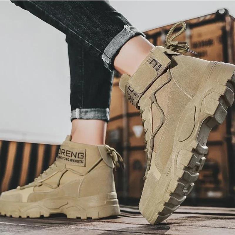 Mode Herr Sneakers Herr Stövlar Stövlar Utomhus Vandring Vinterskor Lätta Halkfria Öken Ankelstövlar för Män