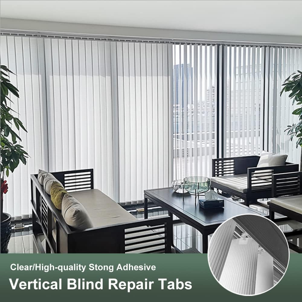 25 Sets (50 Pieces) of Clear Vertical Blind Repair Tabs/Blind Fixer Tabs for Vertical Blinds Replacement Slats