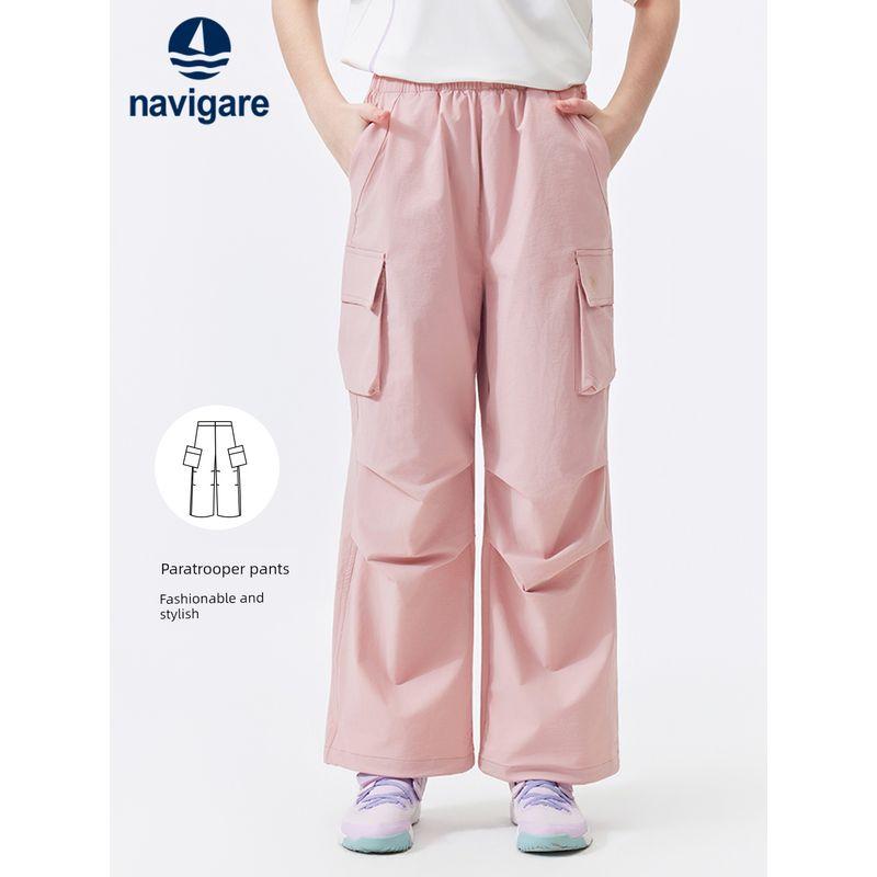 Navigare Italy Small Sailboat Children's Pants 2026 Spring and Autumn Outdoor Casual Thin Girls' Cargo Pants