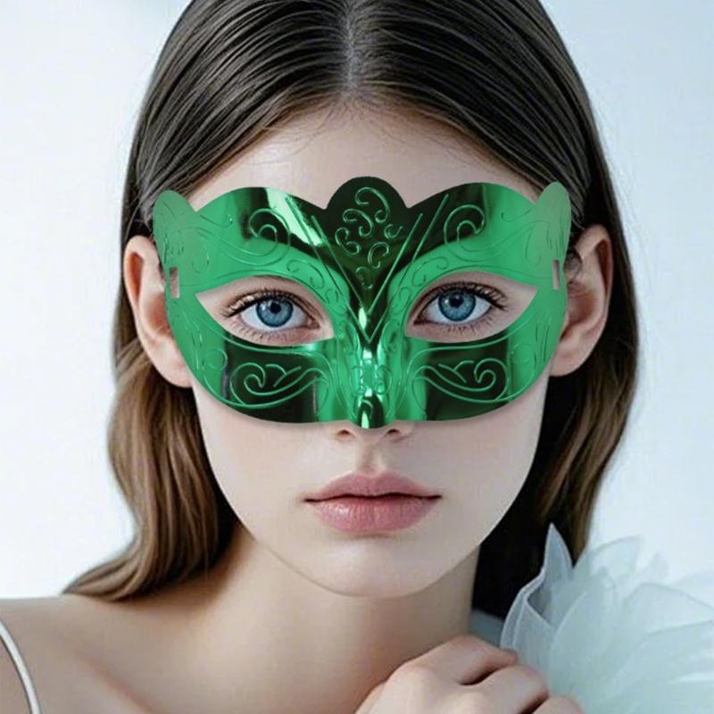 Metallic Masquerade Mask Half Face Halloween Eye Mask for Men Women Halloween Wedding Masquerade Costume Accessories