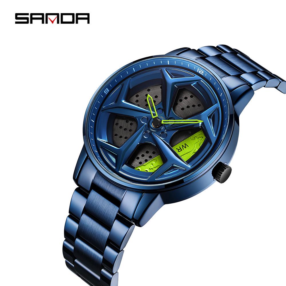 Sanda Meilleure Vente 1088 Montre pour Adolescent: Personnalisé, Cadran Rotatif 3D, Tendance, Quartz Étanche.