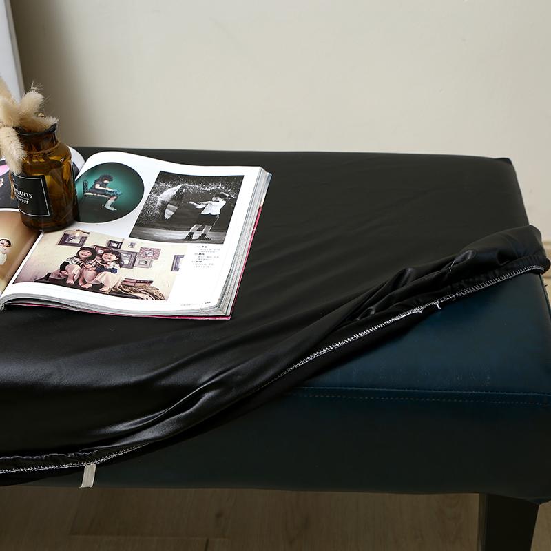 Waterproof PU Leather Dining Bench Cover Removable Stretchable Washable Seat Protector for Kitchen Restaurant