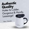 GRANDTIES Premium Vacuum Insulated Mug, 460ml, Available in 19 Colors, with Easy-Open Sliding Lid, Stainless Steel Double-Wall Vacuum Insulation, Keep