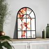 Acrylic Arched Window Wall Mirror Wall Decorative Mirror Windowpane Arch Mirror for Bathroom Farmhouse Vanity Living Room Decor