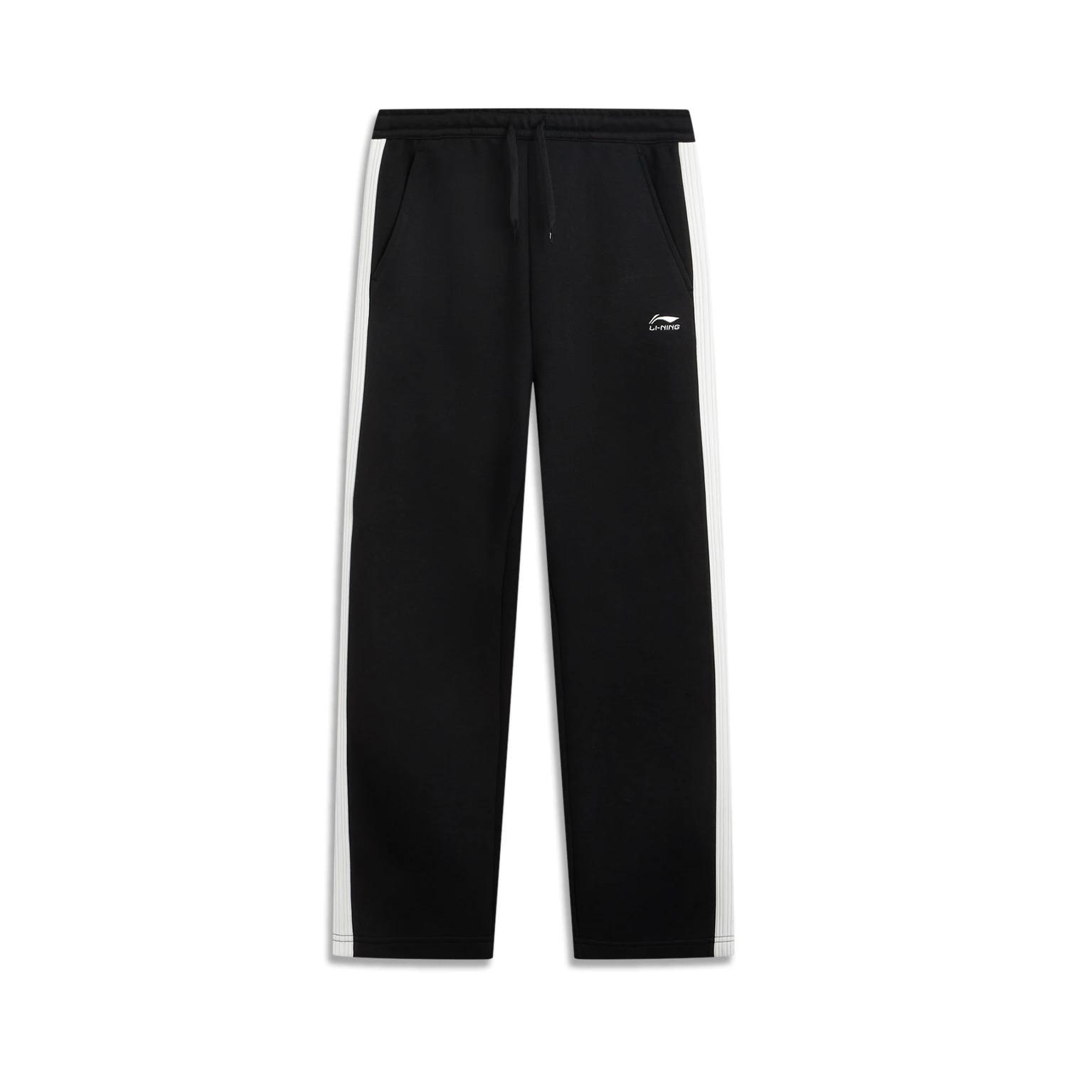 

Li Ning Color Block Mid Waist Drawstring Breathable Versatile Straight Leg Casual Pants Men bottoms AKLV867-3 L