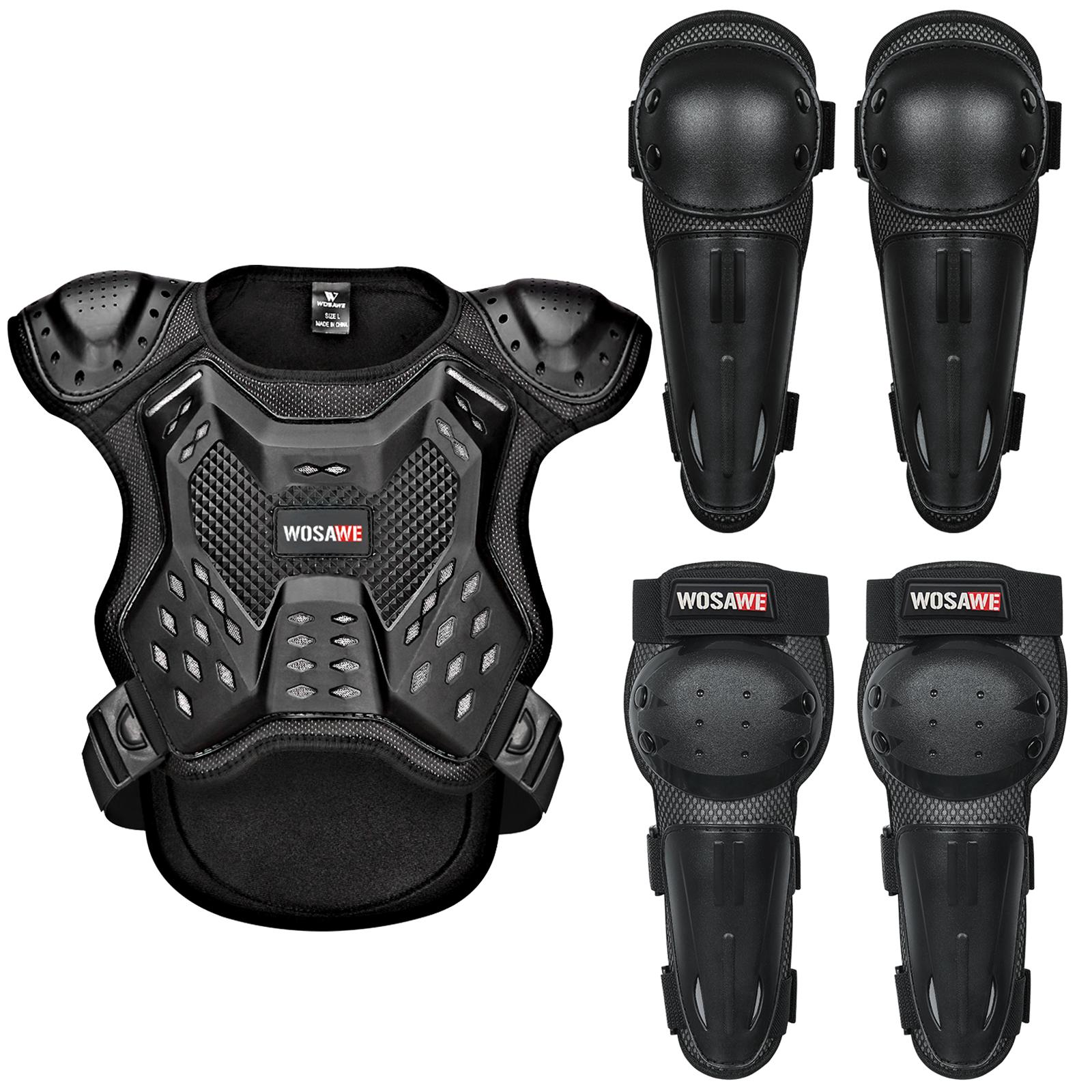 

Детские мотоциклетные комплекты брони, защита груди, наколенники, налокотники, защита для снаряжения L чёрный