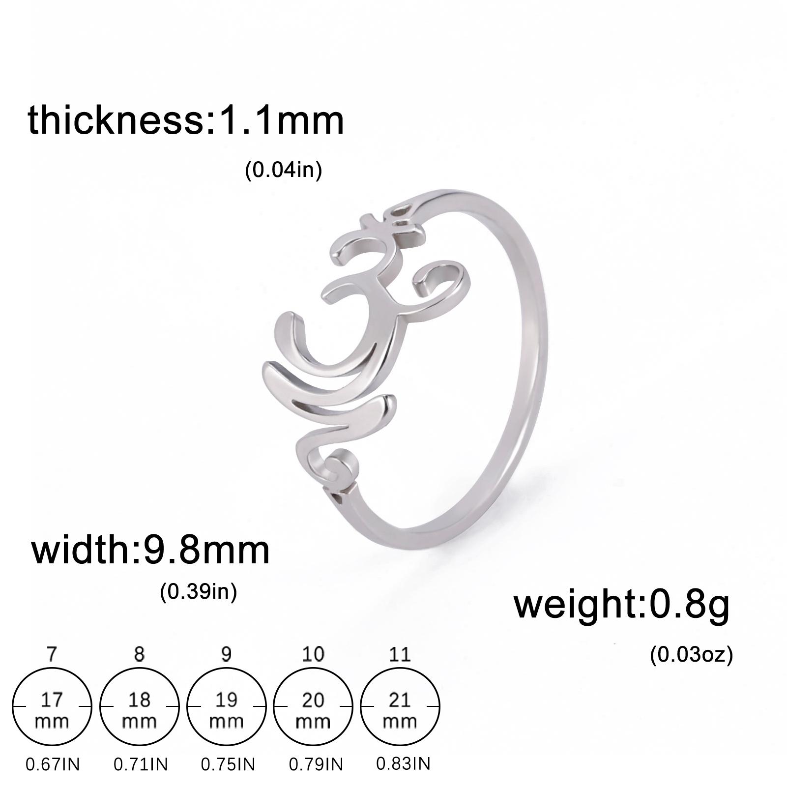 

LIKGREAT Chakra OM Ring for Women Men Stainless Steel Gold Color AUM Yoga Meditation Spiritual Religious Amulet Jewelry Gifts 7