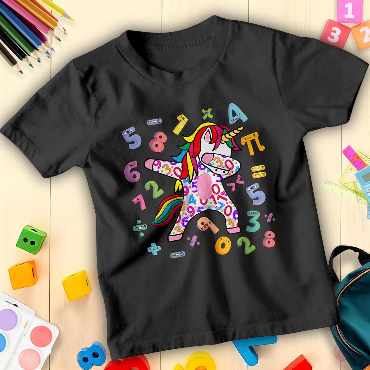 

Boys and Girls Dabbing Unicorn Surrounded By Maths Day Number Day T-Shirts #ND 120