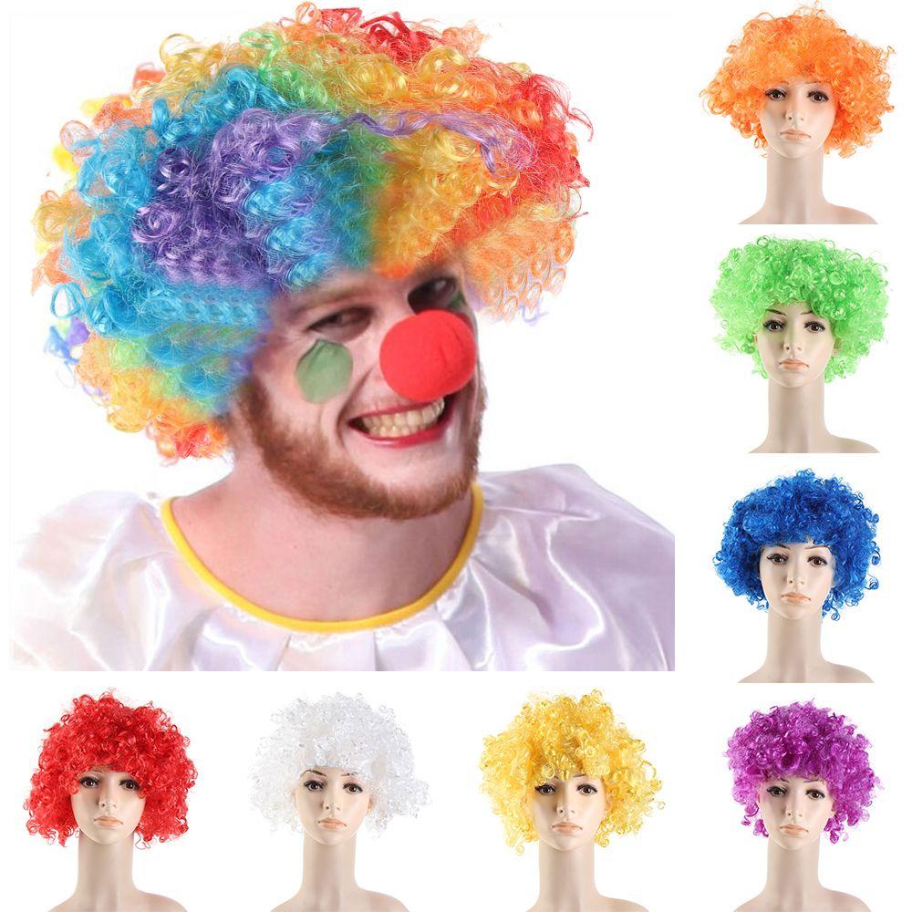 

Props Football Fans Carnival Party Children/Adults Dressing Curly Hair Colorful Wigs Clown Cosplay