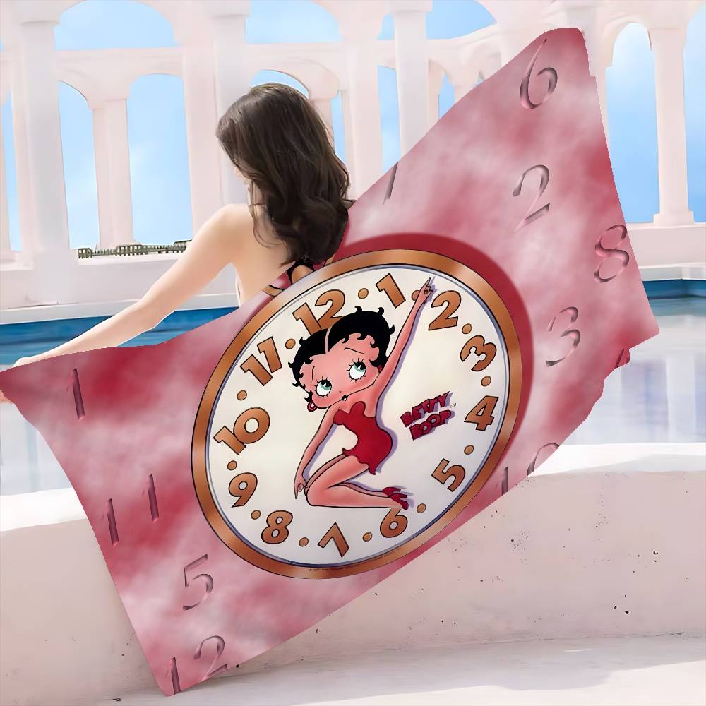Anime B-Bettys B-Boops Microfiber Beach Towel Absorbent Quick Dry Soft Yoga Swimming Resort Mountain Climbing Towel