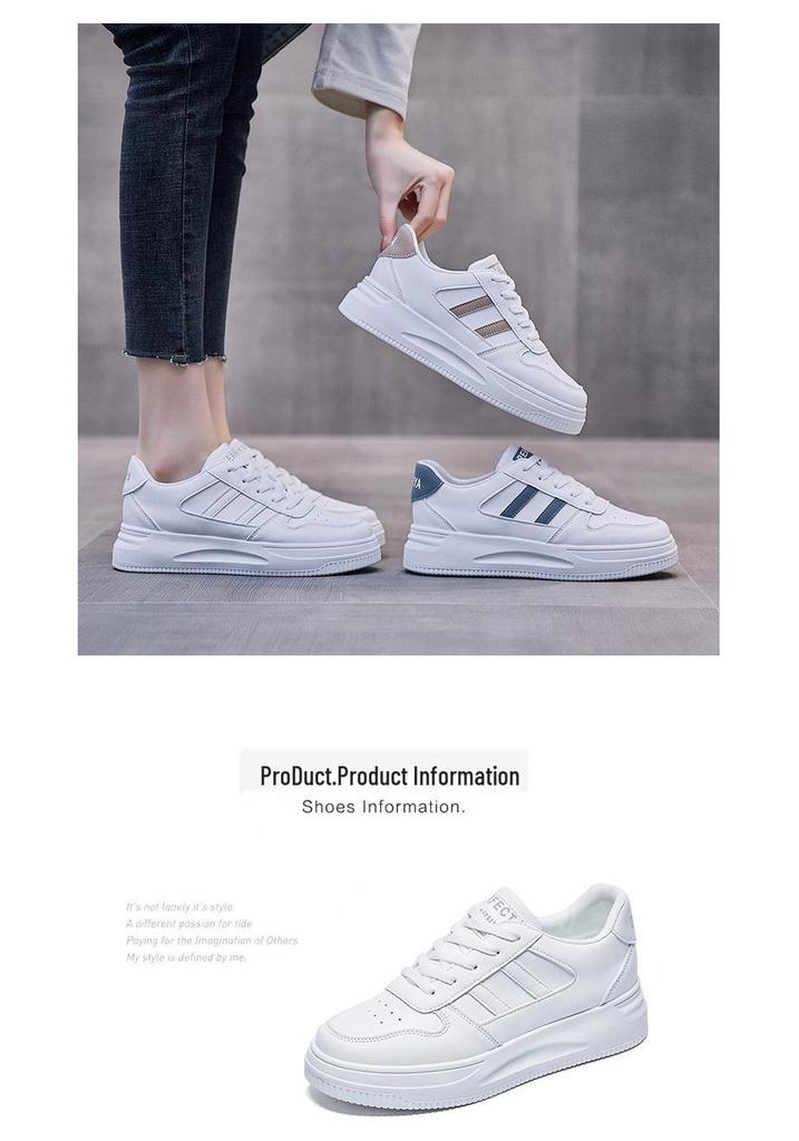 2025 Trendy Women's White Leather Casual Non-Slip Running Sneakers