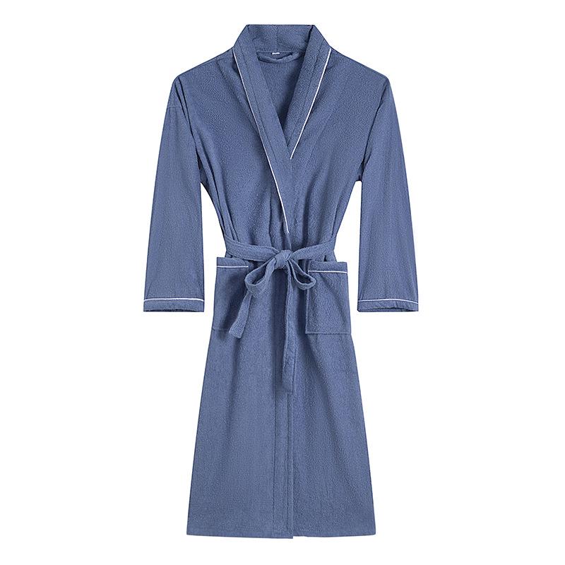 Unisex Cotton Bathrobe: Absorbent Towel Material for Home, Hotel, Spa & Sauna