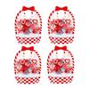 Holiday Treat Bag 2/4/6Pcs Clear Gift for Halloween Christmas, Goodie Candy Bags Packaging with Handle, Resealable Sealed Pouch Party Favors