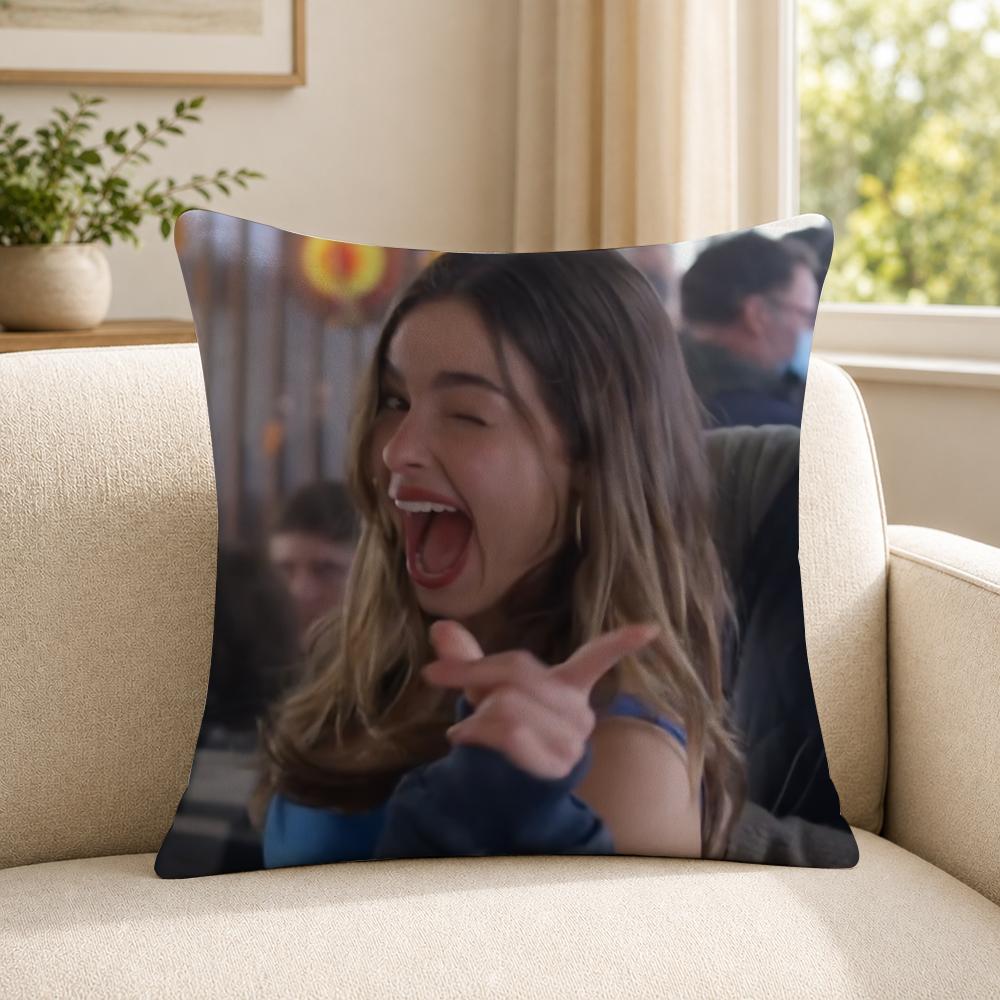 Person AAddison RRae funny Cushion Cover Soft Short Plush SkinFriendly Cushion Case for MultiScene Use