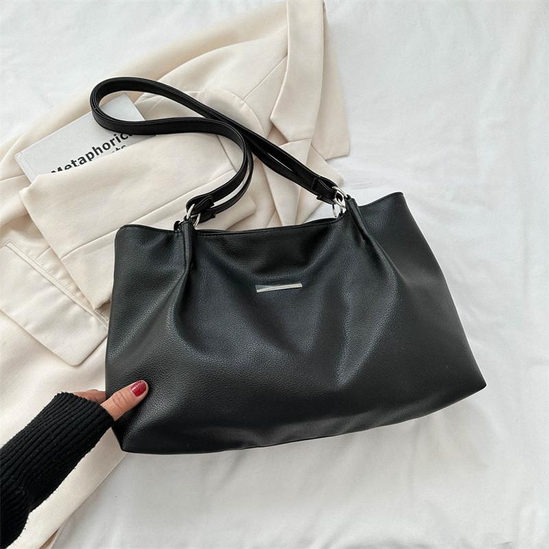 Модная большая стильная винтажная сумка-тоут для женщин Черная Белая Коричневая StyleA