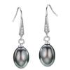European and American Elegant Temperament Pearl Earrings High-end Baroque Light Luxury Black Pearl Zircon Zircon Wholesale