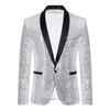 Men Sequined Blazer Casual Long Sleeve Suit Jacket