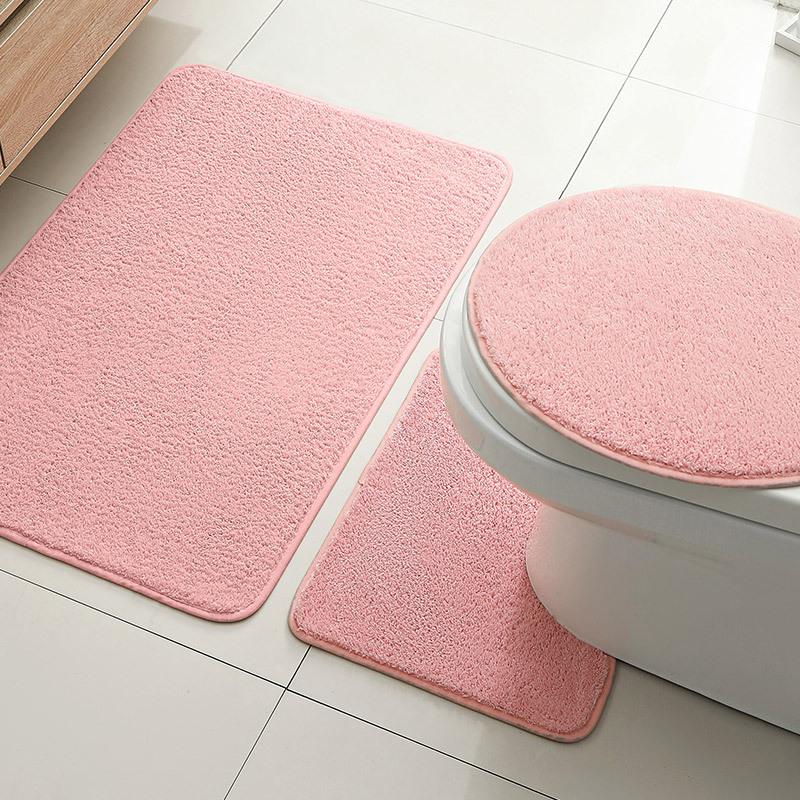 Bathroom Absorbent Foot Mats, Home Bathroom Floor Mats, Door Entry, Door Non-Slip Mats, Simple Three-Piece Set