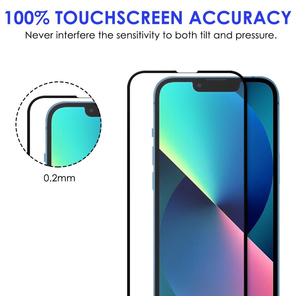 For iPhone 14 6.1 inch Ultra Clear AGC Tempered Glass Film Anti-explosion Black Edge Full Glue Full Screen Protector