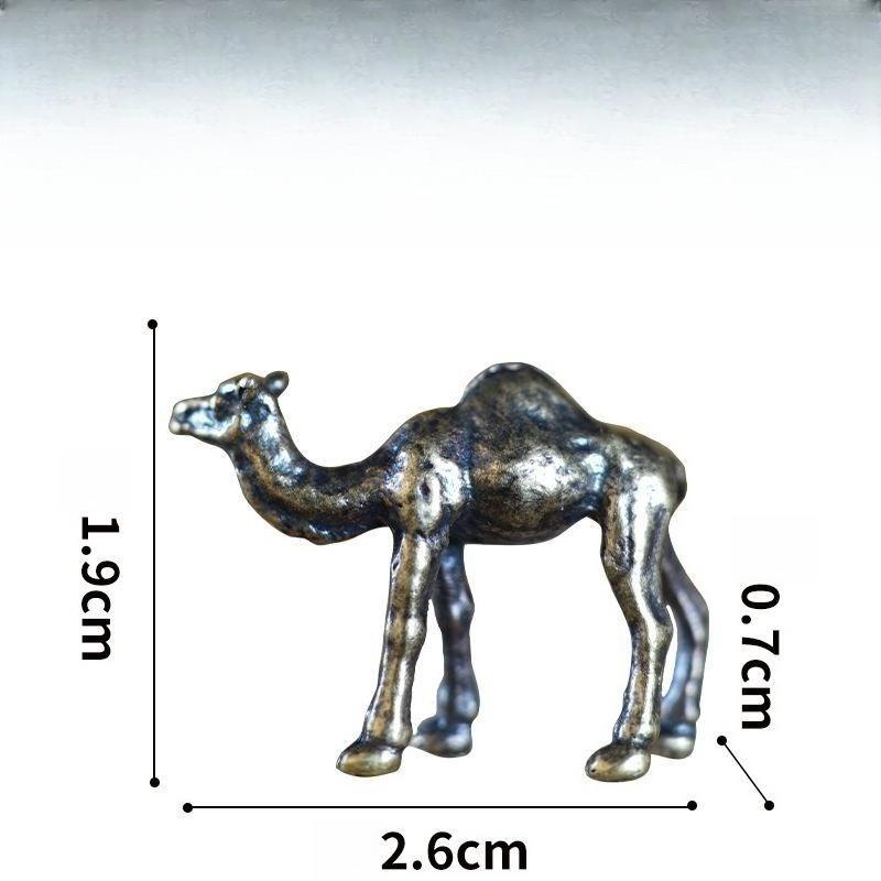 

Retro Brass Camel Silk Road Micro Landscape Mini Antique Desert Adventure Desktop Ornament Fish Tank Handicraft Home Decor Gifts