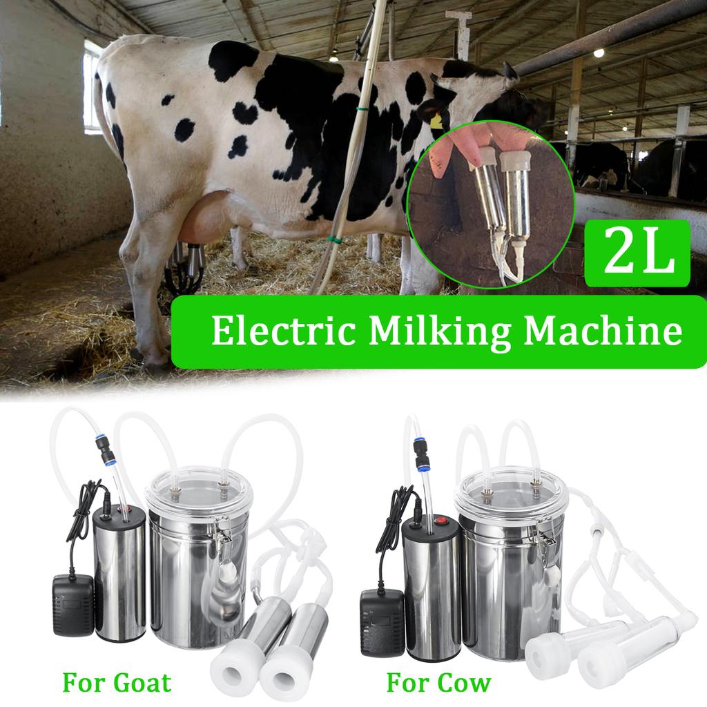2L Portable Electric Milking Machine Vacuum Pump For Farm Sheep Goat Tank