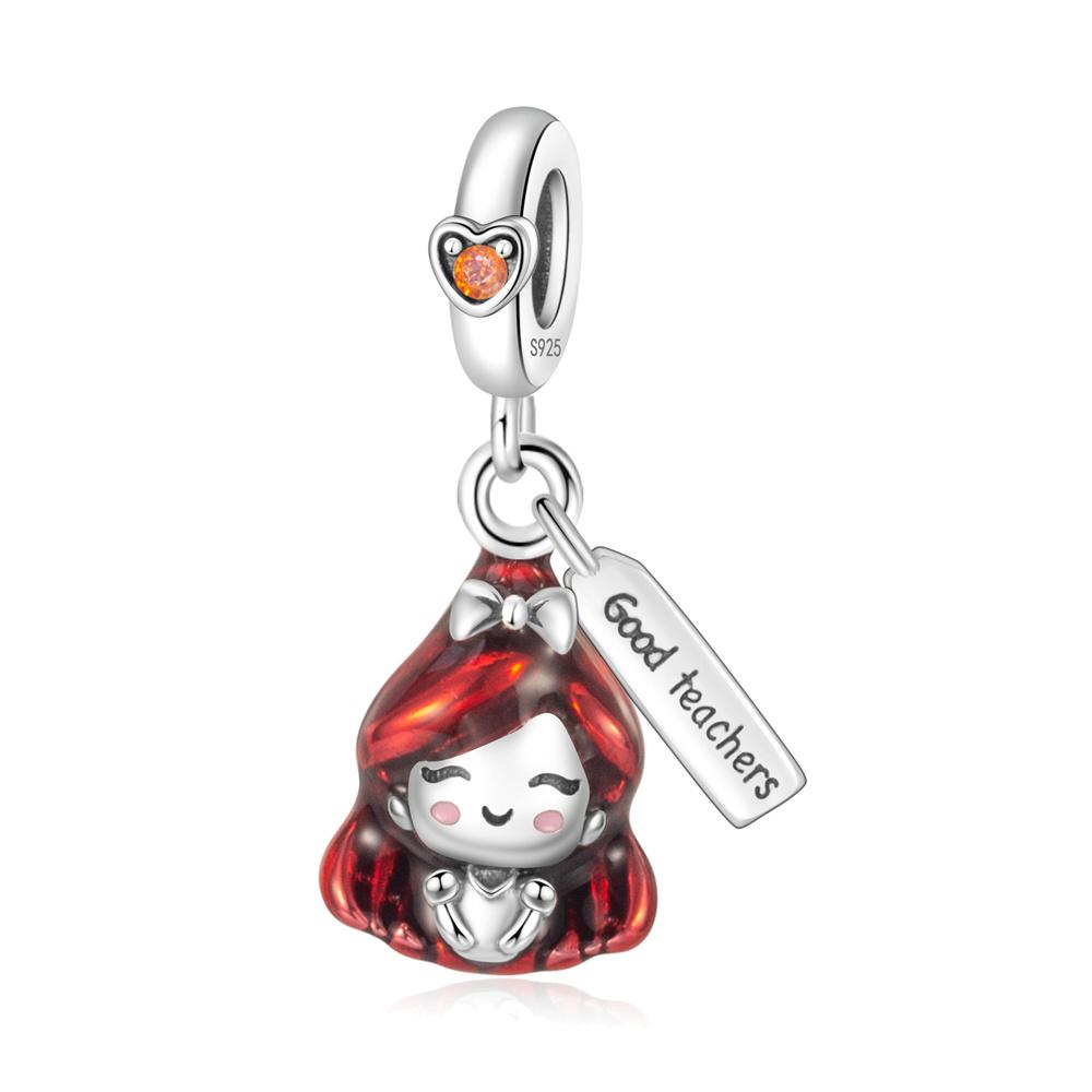 Red Series 925  Silver Camera Apple Heart-Shaped Koi Firecracker God Wealth Charm Fit DIY Bracelet Necklace Party Gifts
