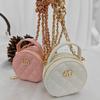 New Product Gold Ball Chain Small Round Cake Cute Mini Small Waste Bag One Shoulder Crossbody Lipstick Bag Small Fragrance Pendant Fashion