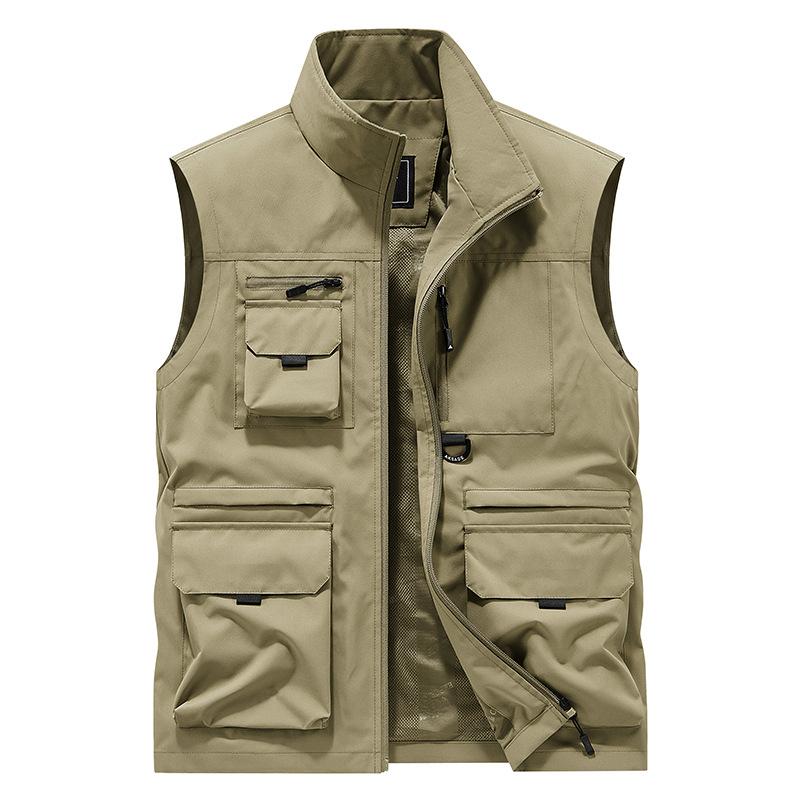 

Spring/Summer New Men s Outdoor Jacket with Collar and Multiple Pockets, High-End Quick-Dry Jacket for Men 6XL хакі
