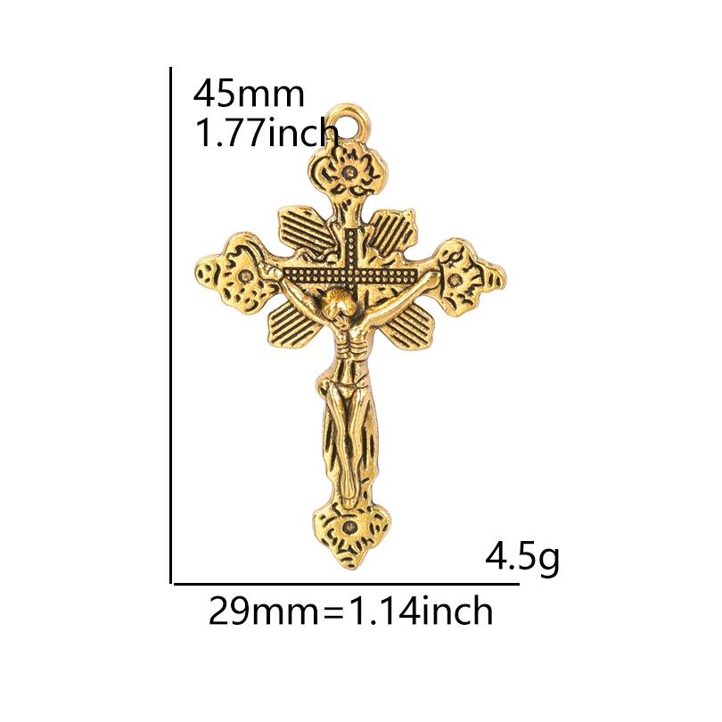 5Pcs Crosses Pendant Charms For Jewelry Making Supplies Christ Handmade Necklace Earrings Charm Gold Color Accessories Wholesale