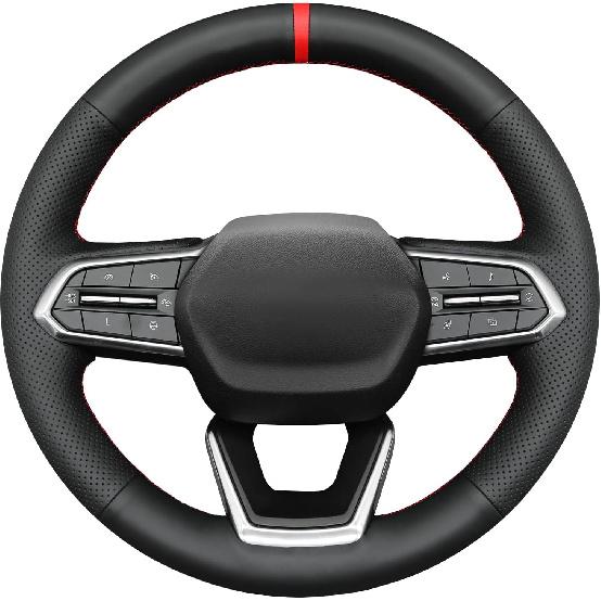 

MEWANT Steering Wheel Cover Compatible with Chevry Equinox Silverado EV Traverse Tahoe Blazer EV 2024-2025 Suburban Microfiber Leather Steering Wheel microfiber leather + red