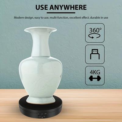 Rotating Display Stand 360 Degree Motorized Rotating Turntable with USB Power Cord for Photography Products and Exhibitions