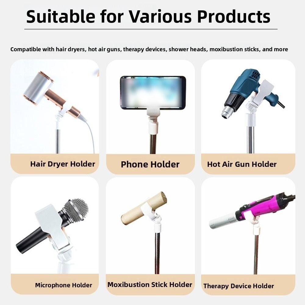 Hands Free Vertical Hair Dryer Holder Retractable Hairdryer Storage Rack  Bathroom