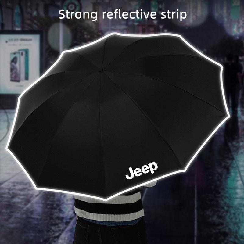 Car Led Umbrella Automatic Folding Windproof Sunshade Umbrella Sticker For Jeep TRAILHAWK COMMANDER LIBERTY Wrangler Accessories
