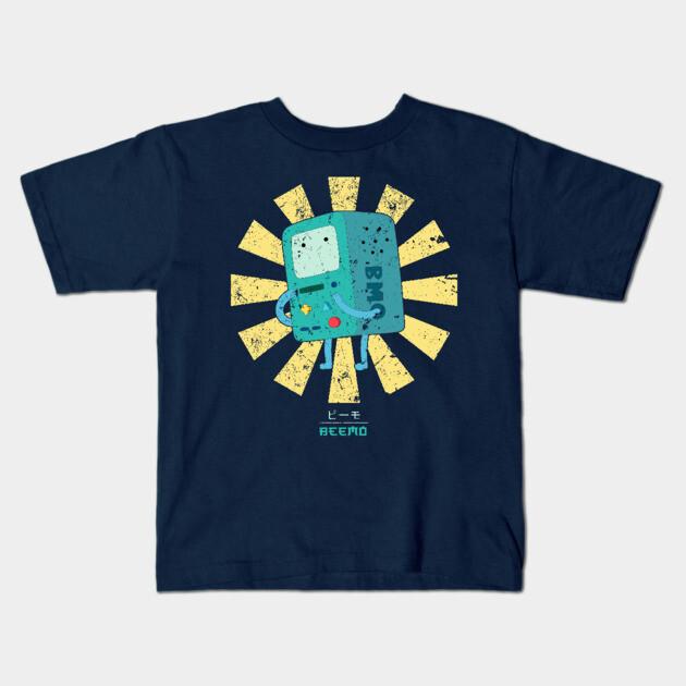 Boys Girls Soft Cotton Graphic Tees Beemo Retro Japanese Adventure Time T-shirt Breathable Daily School Wear Kids T-Shirts