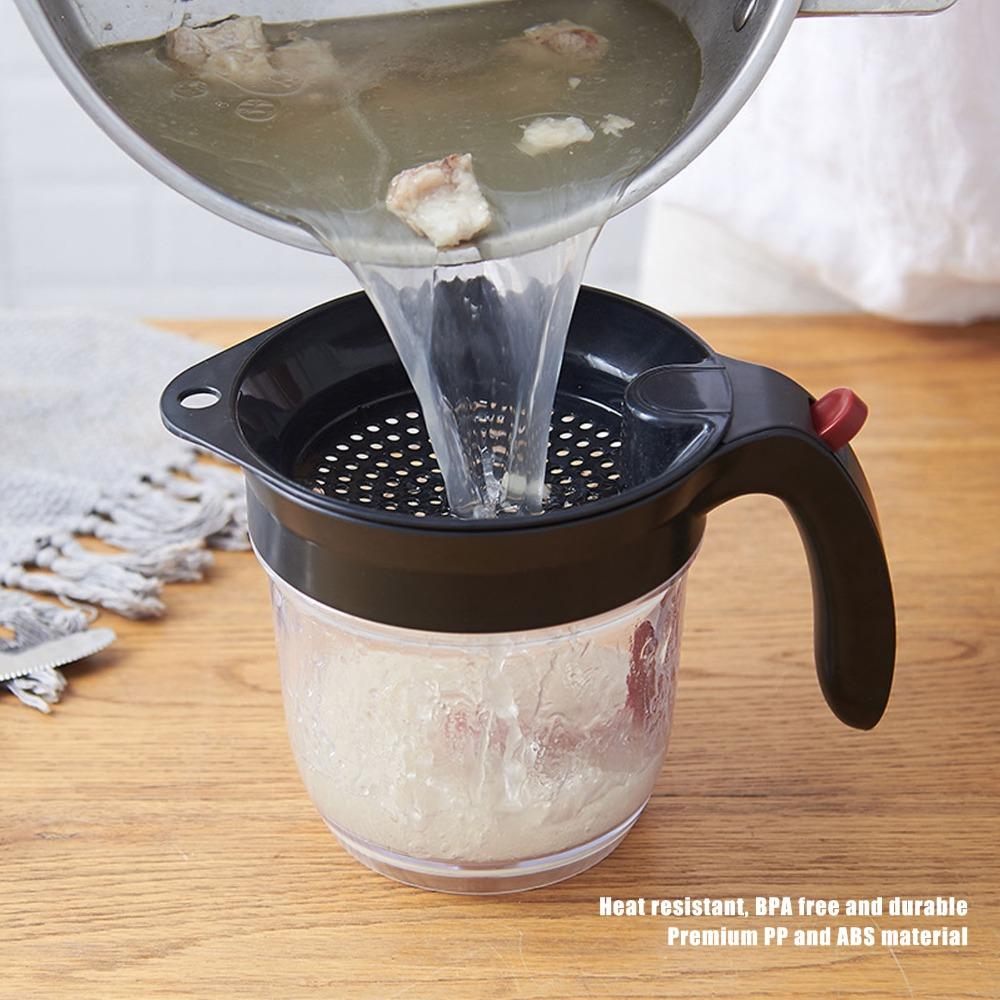 1000ml Fat Separator Heat Resistance Durable ABS Gravy Separator Quick Separation Multifunction Oil Strainer Healthier Cooking