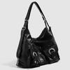 2025 New Simple Personality Versatile Fashionable Zipper Pocket Tote Bag Single Shoulder Bag Commuting Large Capacity Backpack
