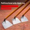 Large Manganese Steel Hoe - One-Piece Design for Weeding and Soil Loosening In Gardens with Locust Wood Handle