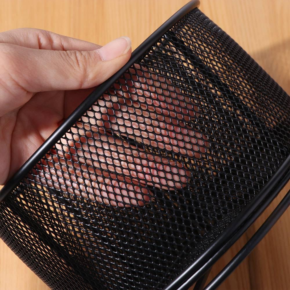 Metall 360° Drehbarer Netz-Stifthalter Ausgehöhlter Stiftdisplayständer Büro-/Schulbedarf