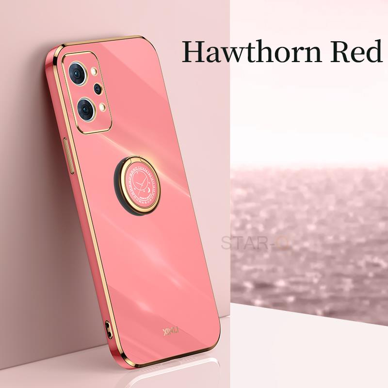 Powłoka kwadratowa uchwyt pierścieniowy etui na telefon do Oppo Realme Gt Neo 2 Neo2 5g 3T Master Edition luksusowy silikonowy stojak tylna obudowa