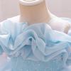 Children's Off-Shoulder Puffy Princess Mesh Dress for Piano Performances
