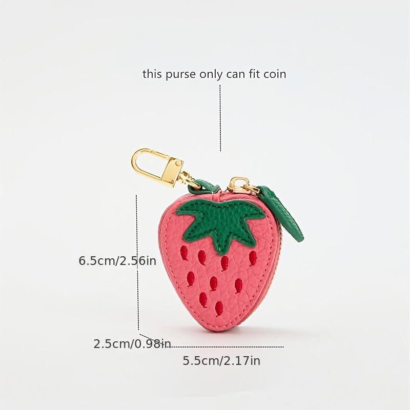 Fresh Style Leather Fruit Coin Purse Keychain Charm