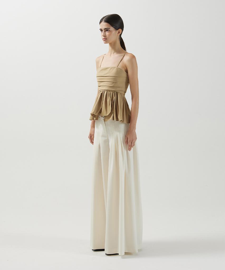 Meuameu Layered Pin Tuck Slacks