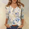 Dámské topy Tříčtvrteční rukáv Košile Výstřih do V Volná Ležérní košile Potisk Tričko