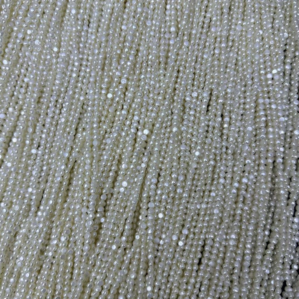 1String, White Natural Freshwater Pearls, Handmade Nugget Pearl Beads for Jewelry Making DIY Crafts (Beads 3-4mm, Length 36cm)
